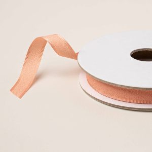 CRISP CANTALOUPE 3/8" (1 CM) BORDERED RIBBON