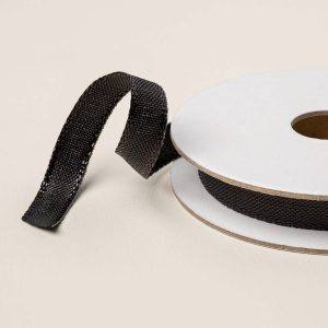 BLACK 3/8" (1 CM) IRIDESCENT RIBBON